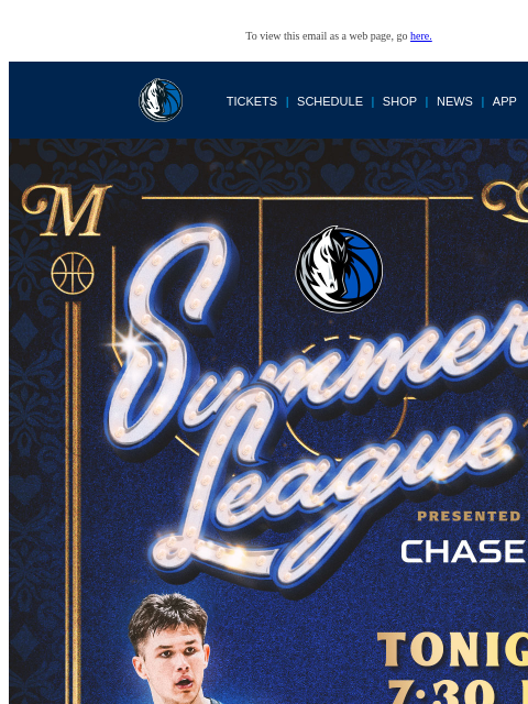 mavsmail newsletter: Summer League Game 5: TONIGHT at 7:30 PM ☀️🏀