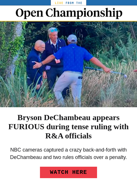 golfdigest newsletter: Bryson furious after two-stroke penalty