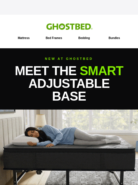 ghostbed newsletter: Introducing the SMARTEST Adjustable Base Ever