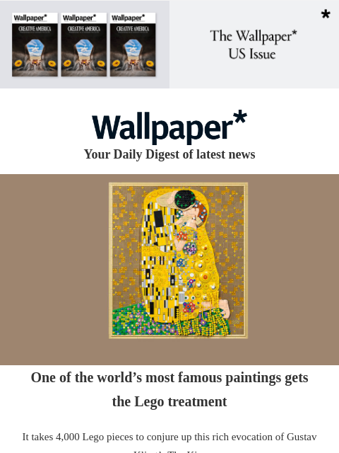 futureplc newsletter: Gustav Klimt in Lego – your next masterpiece await...