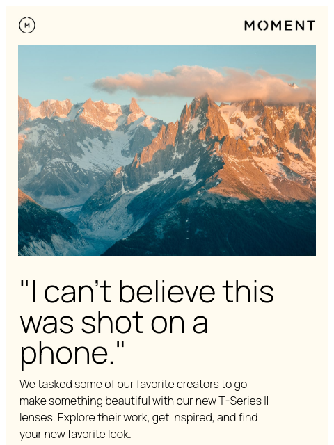 shopmoment newsletter: They Shot This on a Phone?!