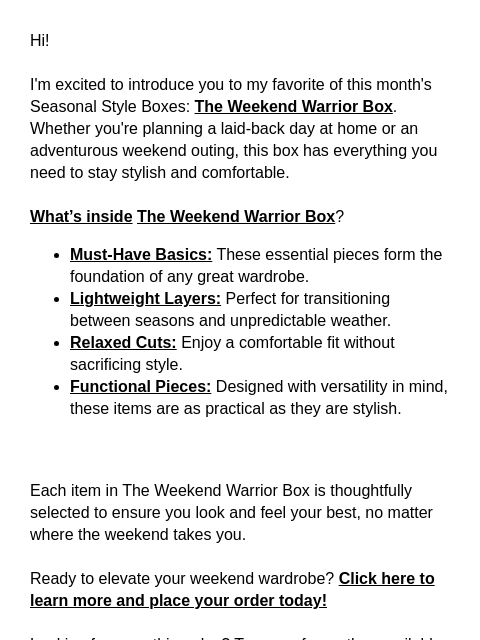 Casual comfort meets stylish functionality—find out what's inside The Weekend Warrior Box. ‌ ‌ ‌ ‌ ‌ ‌ ‌ ‌ ‌ ‌ ‌ ‌ ‌ ‌ ‌ ‌ ‌ ‌ ‌ ‌ ‌ ‌ ‌ ‌ ‌ ‌ ‌ ‌ ‌ ‌ ‌ ‌ ‌ ‌ ‌ ‌ ‌ ‌ ‌ ‌ ‌ ‌ ‌ ‌ ‌ ‌ ‌ ‌ ‌ ‌ ‌ ‌ ‌