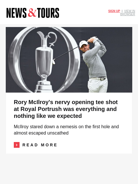 golfdigest newsletter: An ordained monk(!) is contending at the British O...