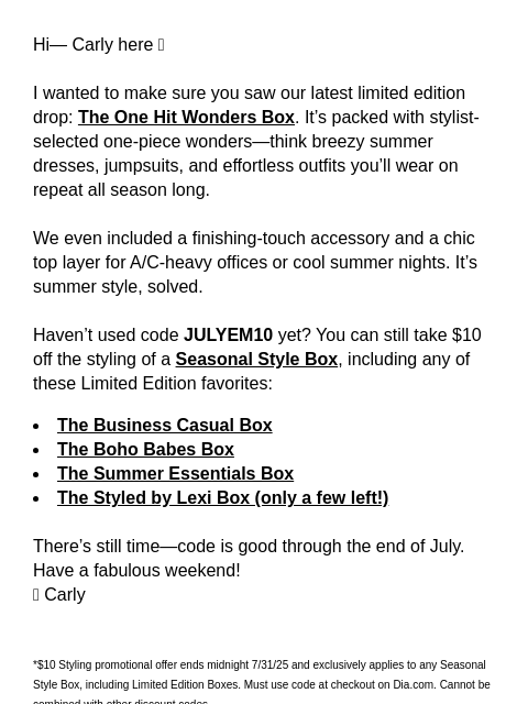 dia newsletter: $10 Off These Wear-On-Repeat Hits