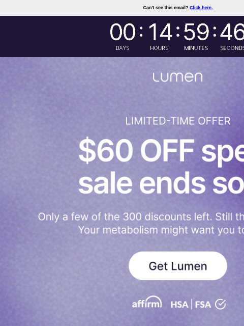 lumen newsletter: Speed sale is almost over!