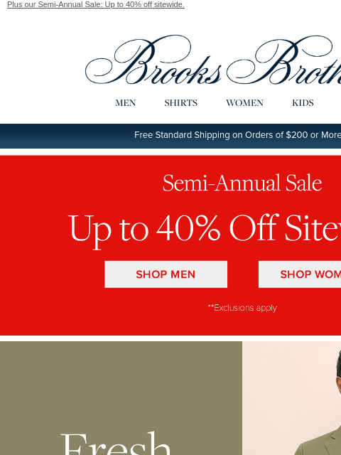 brooksbrothers newsletter: The green that’s everywhere for summer