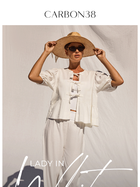 carbon38 newsletter: Lady in White 💍