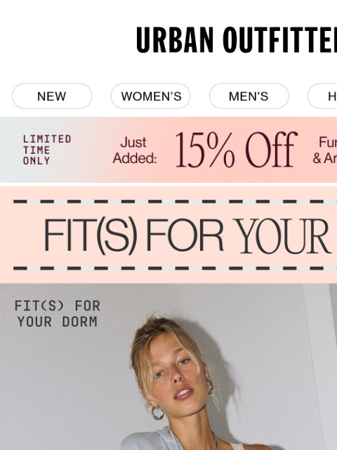 urbanoutfitters newsletter: loungewear, decor & more dorm essentials →