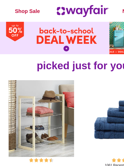 wayfair newsletter: SHOE STORAGE ⌛ And up to 50% OFF ENDS JULY 20 ⌛ 