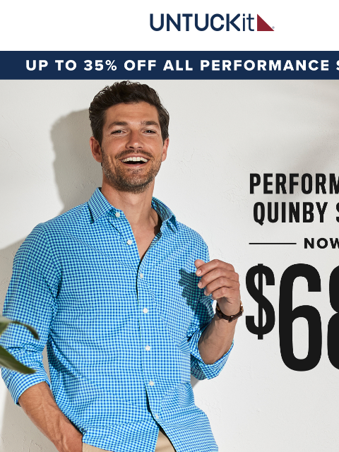 untuckit newsletter: On Sale: $68 Sweat-Wicking Shirt of the Summer