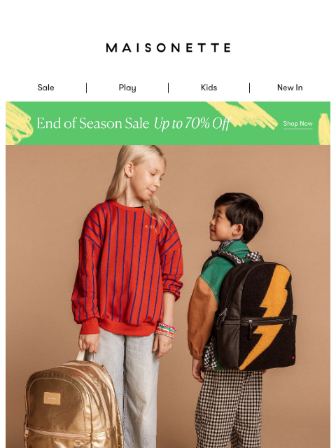 maisonette newsletter: Backpacks That Pop. Lunchboxes They’ll Love.