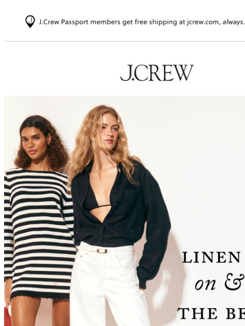 jcrew newsletter: Linen for on & off the beach