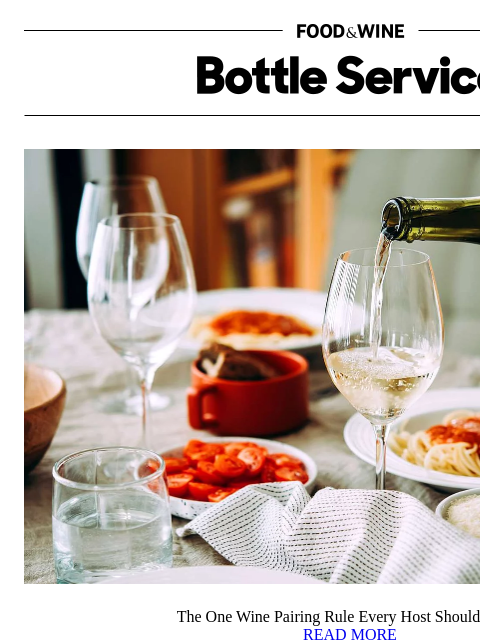 foodandwine newsletter: The One Wine Pairing Rule Every Host Should Know