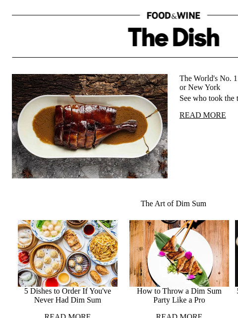 foodandwine newsletter: The World's No. 1 Food City Isn't Tokyo, Paris, or...