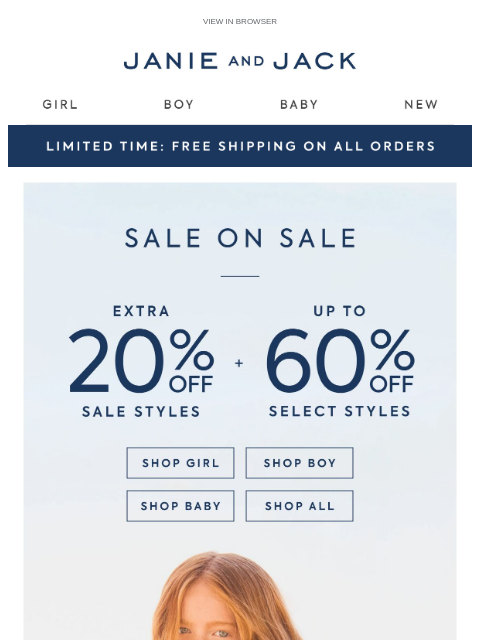 janieandjack newsletter: We heard you love free shipping...