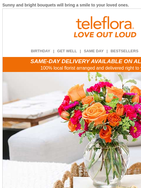 teleflora newsletter: Send Summer Brights 🌞 Get 20% Off