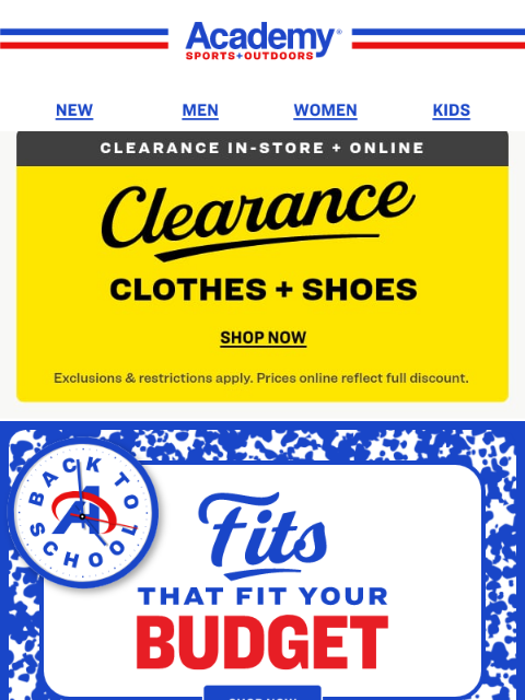 academy newsletter: Top Brands in Kids shoes, from $39.99