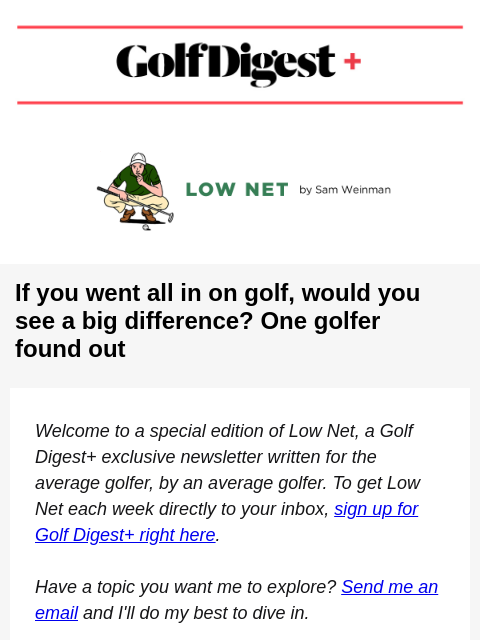 If you went all in on golf, would you see a big difference? One golfer found out ‌ ‌ ‌ ‌ ‌ ‌ ‌ ‌ ‌ ‌ ‌ ‌ ‌ ‌ ‌ ‌ ‌ ‌ ‌ ‌ ‌ ‌ ‌ ‌ ‌ ‌ ‌ ‌ ‌ ‌ ‌ ‌ ‌ ‌ ‌ ‌ ‌ ‌ ‌ ‌ ‌ ‌ ‌ ‌ ‌ ‌ ‌ ‌ ‌ ‌ ‌ ‌ ‌ ‌ ‌ ‌ ‌ ‌ ‌ ‌