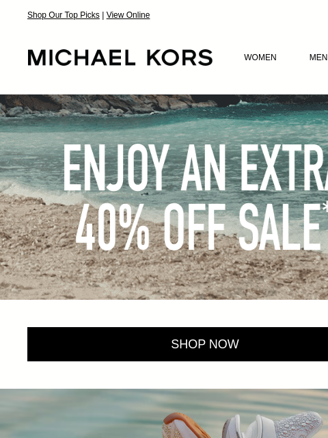 michaelkorsmail newsletter: Enjoy An Extra 40% Off Trending Shoes
