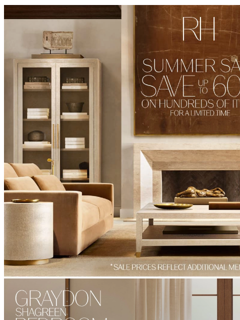 rh newsletter: Limited Time Savings. Up to 60% Off at Our Summer ...