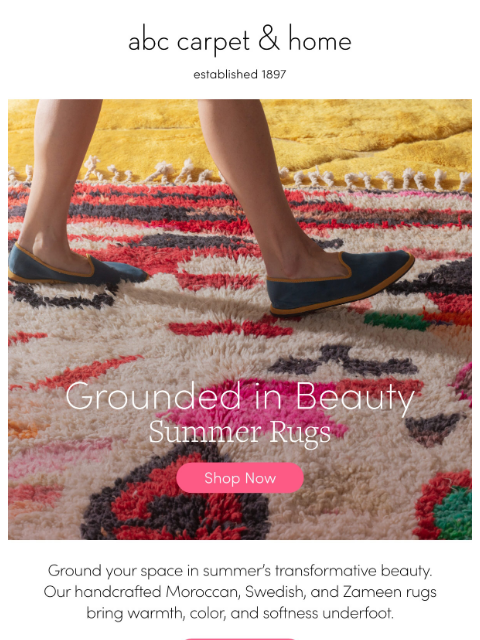 abchome newsletter: Just Landed: Summer Rugs
