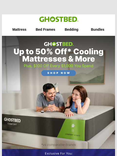 ghostbed newsletter: Spend MORE, Save MORE 💰