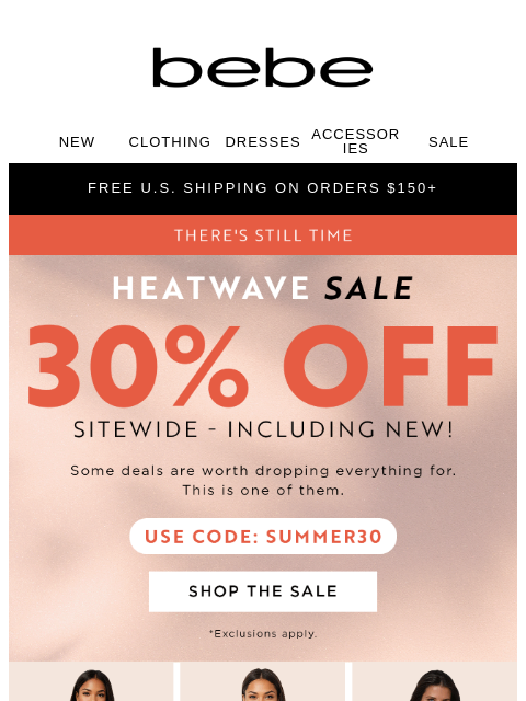 bebe newsletter: Time’s Ticking ⏰30% Off Won’t Wait!