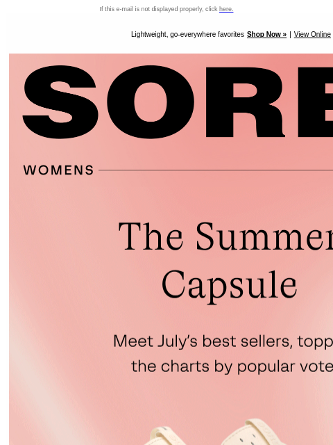 sorel newsletter: Top-Rated, Sun-Ready. These are July's Best-Seller...