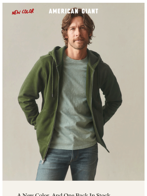 american-giant newsletter: A new color on the Classic Full Zip