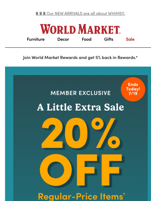 emailworldmarket newsletter: 👋 20% off ENDS TODAY