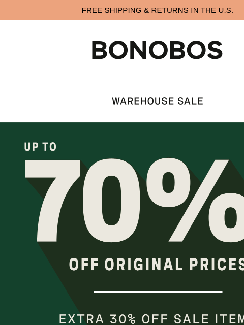 bonobos newsletter: Extra 30% Off Something You’ve Wanted