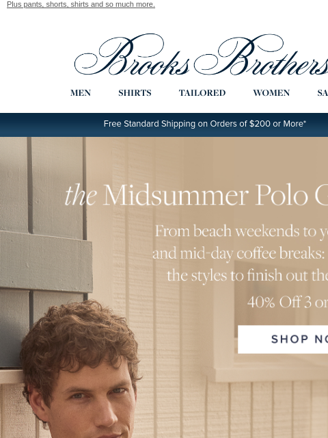 brooksbrothers newsletter: A polo for every plan—Up to 40% off