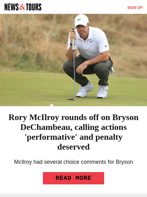 golfdigest newsletter: We're going to see a first today