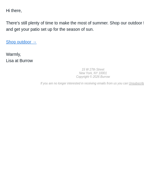 burrow newsletter: Outdoor season is just getting started