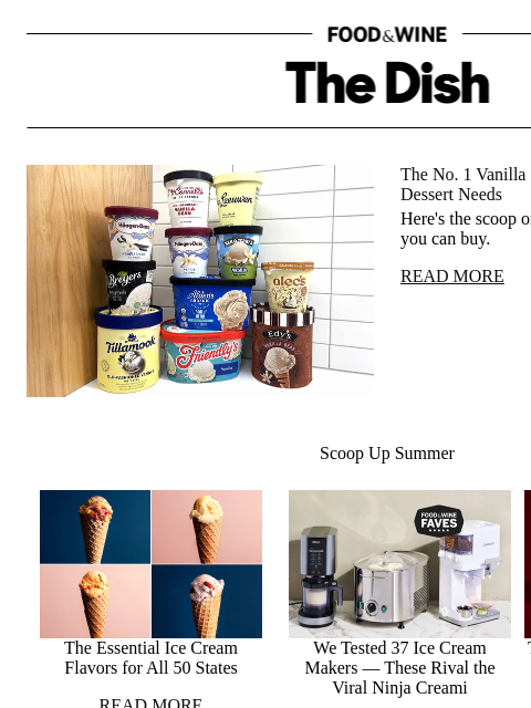 foodandwine newsletter: The No. 1 Vanilla Ice Cream for All Your Dessert N...