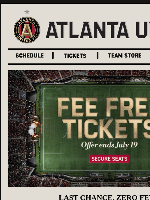 atlutd newsletter: Fee free tickets ends tonight​