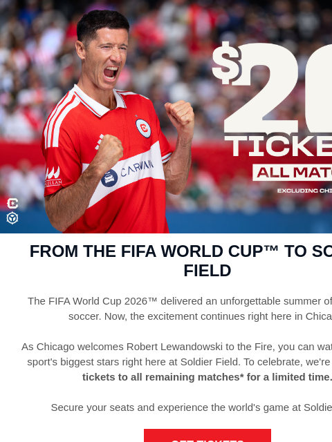 chicagofirefc newsletter: Keep Soccer Season Going for $26
