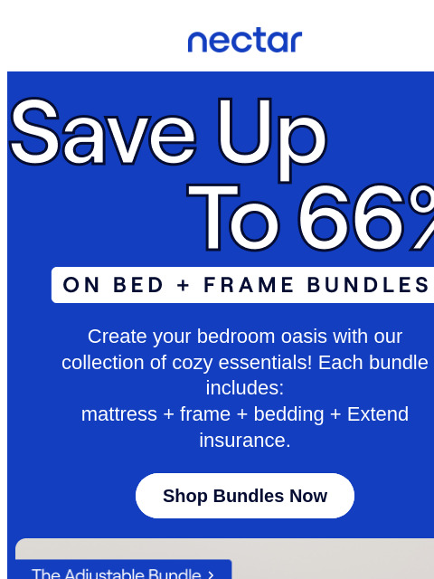 nectarsleep newsletter: Save up to 66% on bundles. Dare to sleep better 😏