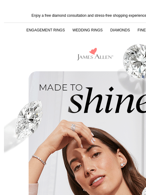 Custom create the perfect ring today Enjoy a free diamond consultation and stress-free shopping experience with us ENGAGEMENT RINGS WEDDING RINGS DIAMONDS FINE JEWELRY James Allen Made To Shine 30% Off