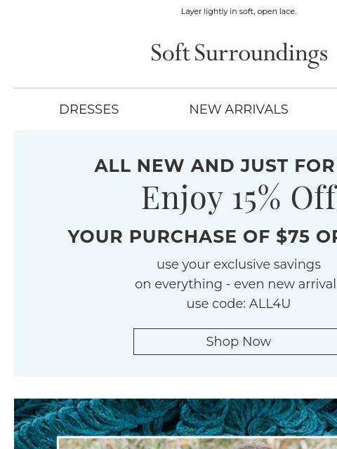 softsurroundings newsletter: New Sweaters for Shifting Seasons.