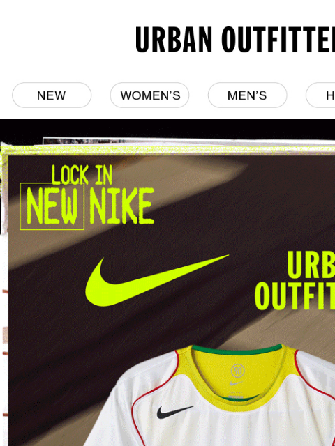 urbanoutfitters newsletter: NEW NIKE · back from the ’00s, now at UO