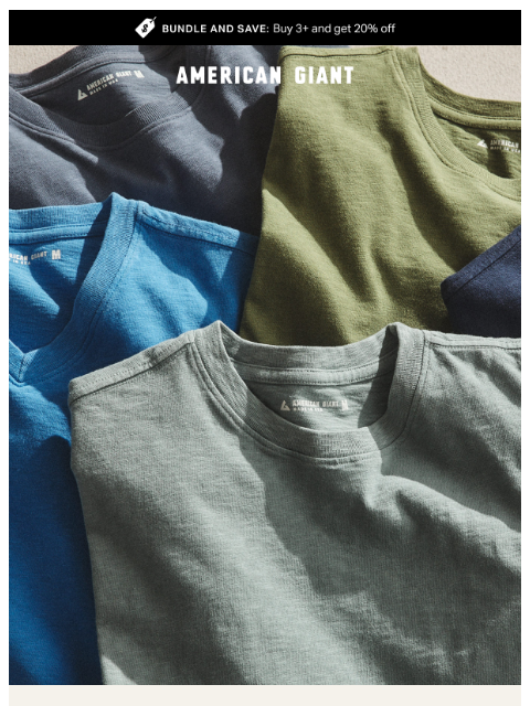 american-giant newsletter: Your Tee Drawer, Upgraded