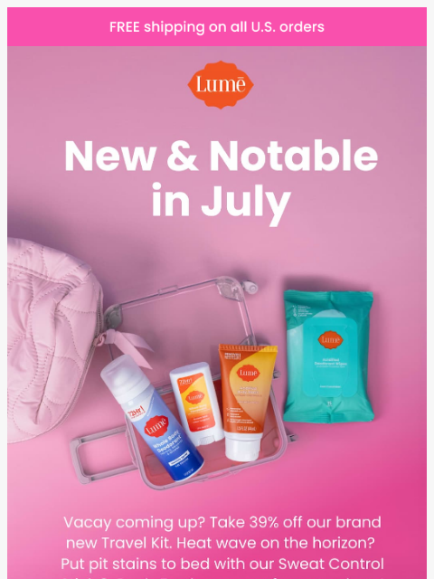 lumedeodorant newsletter: NEW: Travel Kit, Sweat Control Packs, & more