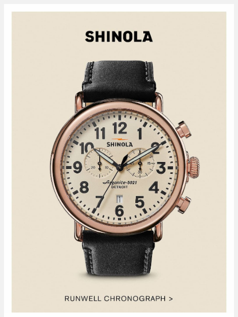 shinola newsletter: A New Runwell, Refined in Rose Gold