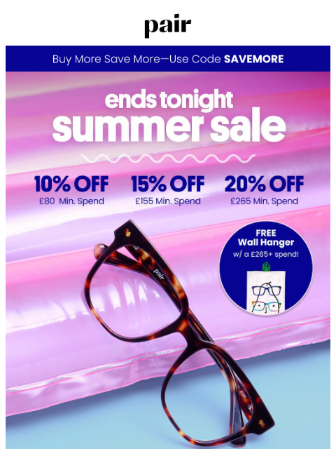 paireyewear newsletter: ⏳Summer Sale Ends Tonight⏳