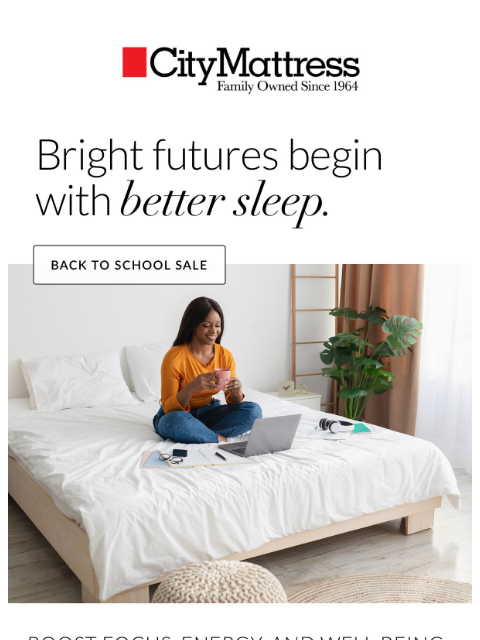 citymattress newsletter: Back to School Starts with Better Sleep