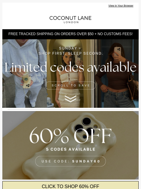 coconut-lane newsletter: 60% OFF?! Better be QUICK! 🏃‍♀️💨ᯓ