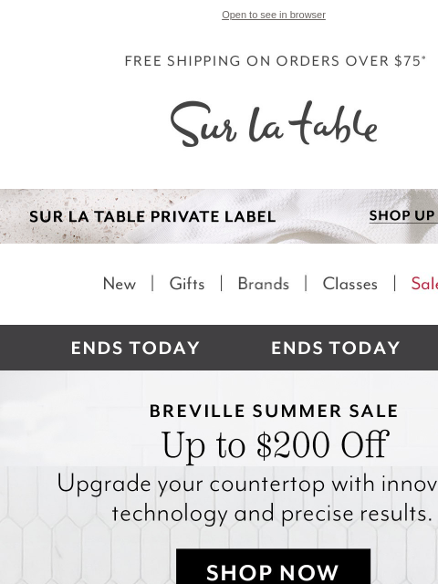 surlatable newsletter: Breville Deals Disappear Soon 👋 
