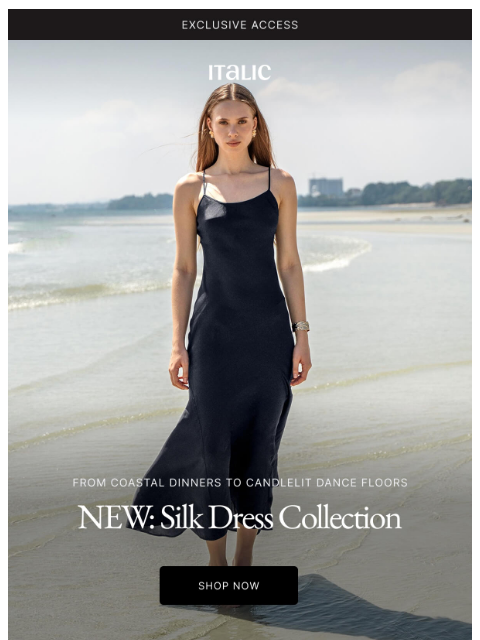 italic newsletter: Just dropped: NEW Silk Dresses for Summer