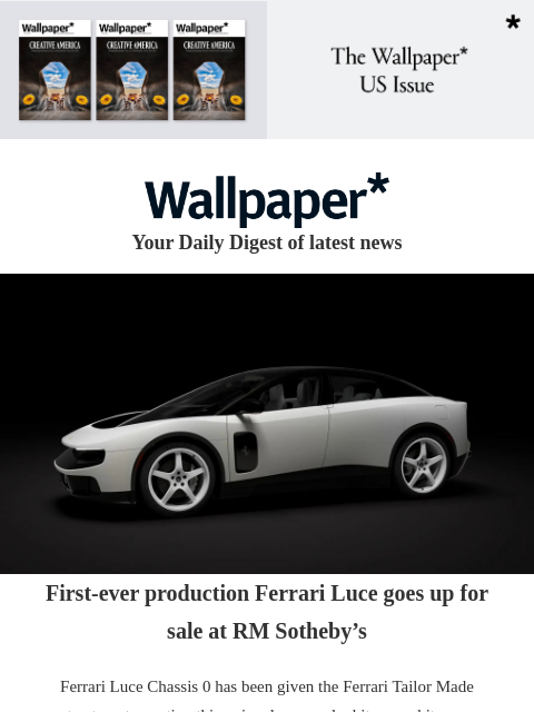 futureplc newsletter: First-ever production Ferrari Luce goes on sale
